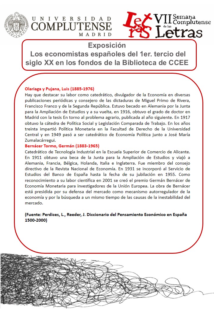 Vitrina 3: Luis Olariaga, Germán Bernácer Tormo